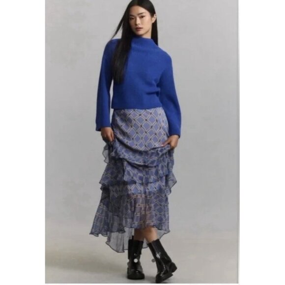 NWT Size S -Anthropologie The Katey Mock-Neck Bell-Sleeve Sweater (NWT US$ 118) - Picture 3 of 16